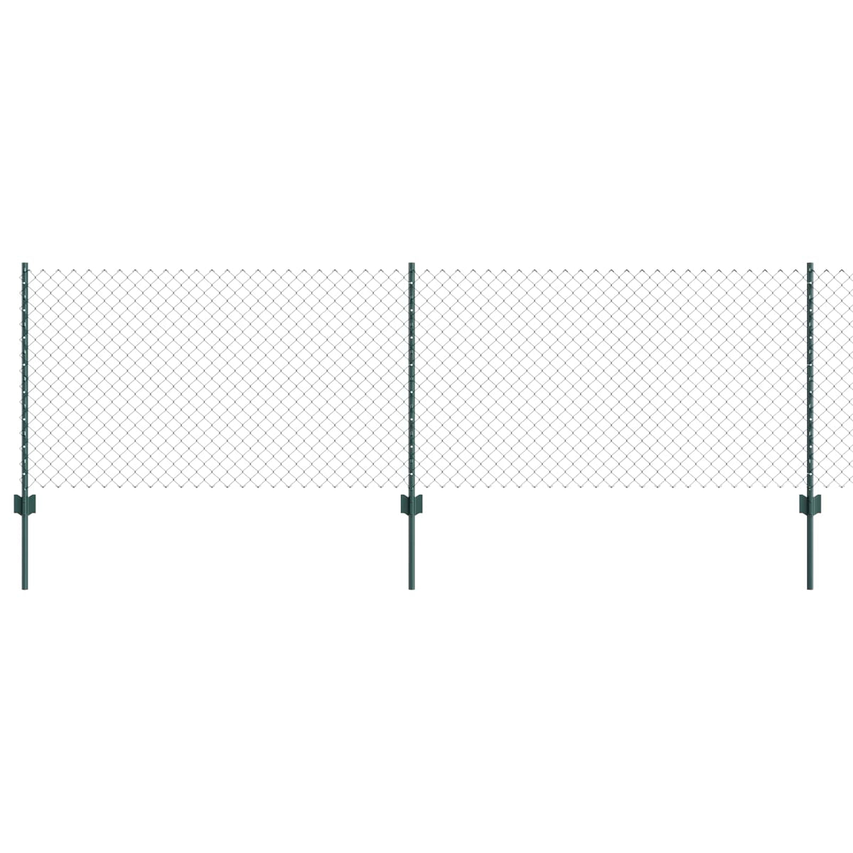 Vidaxl-Zaun mit Pfosten grün 0,8 x 10 m aus Stahl und PVC