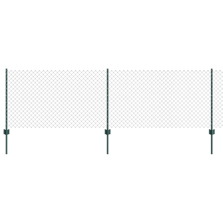 Vidaxl-Zaun mit Pfosten grün 0,8 x 10 m aus Stahl und PVC