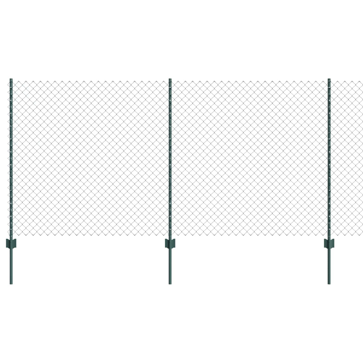 Vidaxxl-Zaun mit Pfosten grün 1,2 x 10 m aus Stahl und PVC