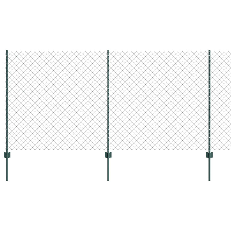 Vidaxxl-Zaun mit Pfosten grün 1,2 x 10 m aus Stahl und PVC