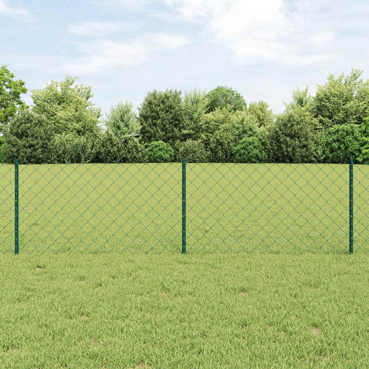 Vidaxxl-Zaun mit Pfosten grün 0,6 x 10 m aus Stahl und PVC
