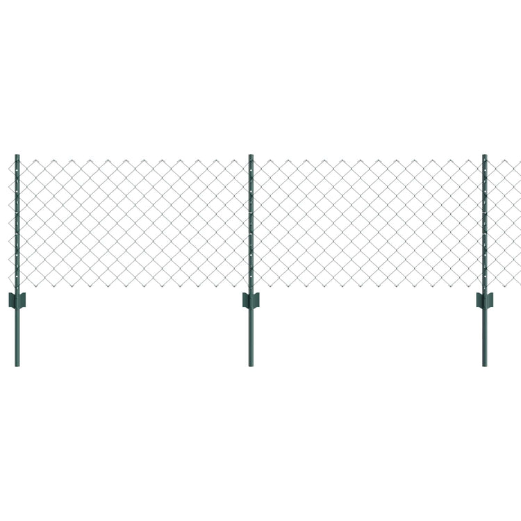 Vidaxxl-Zaun mit Pfosten grün 0,6 x 10 m aus Stahl und PVC