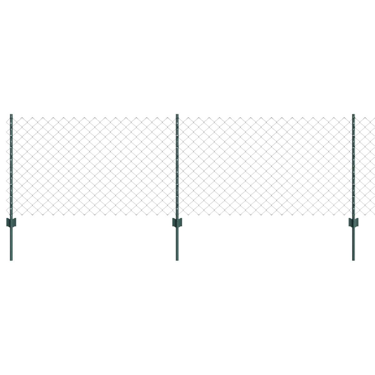 Vidaxl-Zaun mit Pfosten grün 0,8 x 10 m aus Stahl und PVC