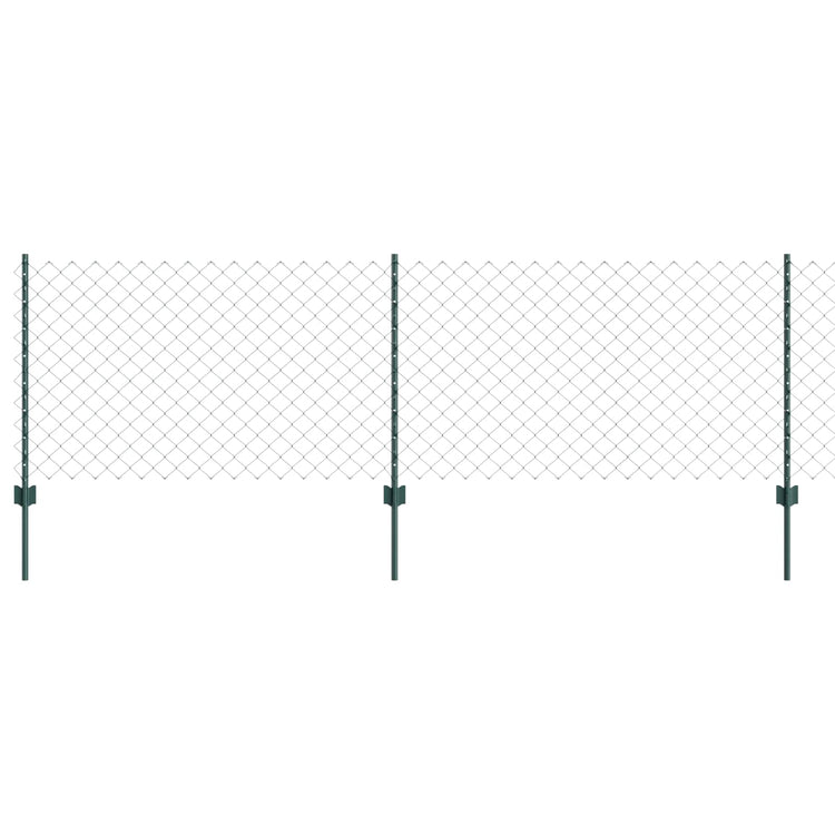 Vidaxl-Zaun mit Pfosten grün 0,8 x 10 m aus Stahl und PVC