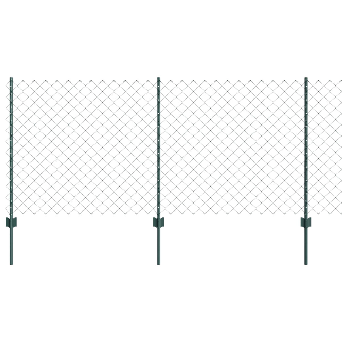 Vidaxxl-Zaun mit Pfosten grün 1 x 10 m aus Stahl und PVC