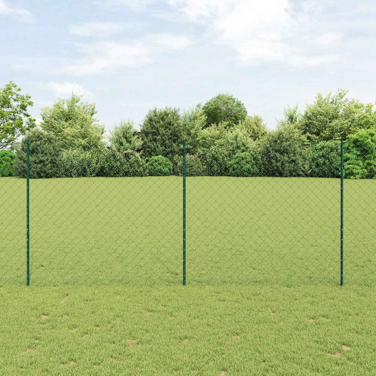Vidaxxl-Zaun mit Pfosten grün 1,4 x 10 m aus Stahl und PVC