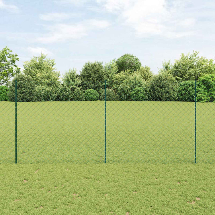 Vidaxxl-Zaun mit Pfosten grün 1,4 x 10 m aus Stahl und PVC