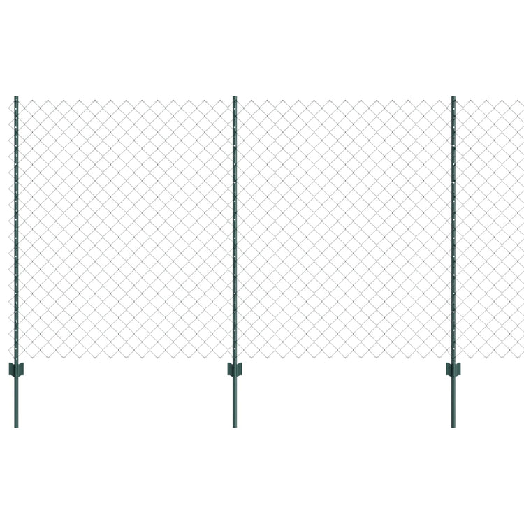 Vidaxxl-Zaun mit Pfosten grün 1,4 x 10 m aus Stahl und PVC