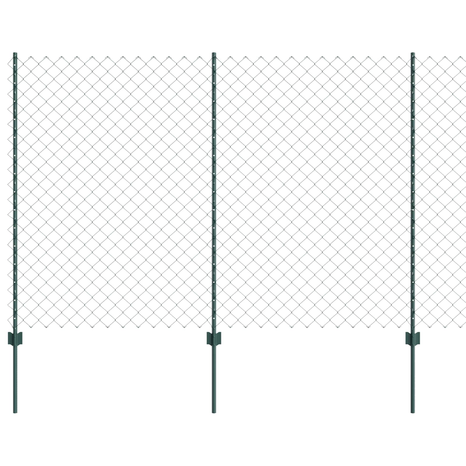 Vidaxl-Zaun mit Pfosten grün 1,5 x 10 m aus Stahl und PVC