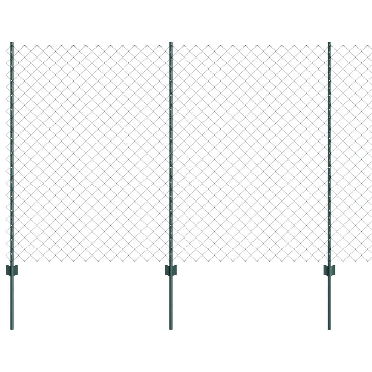 Vidaxl-Zaun mit Pfosten grün 1,5 x 10 m aus Stahl und PVC