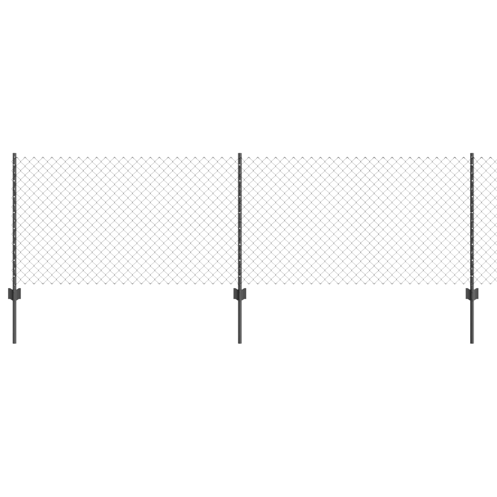 Vidaxl-Zaun mit Pfosten grau 0,8 x 10 m aus Stahl und PVC