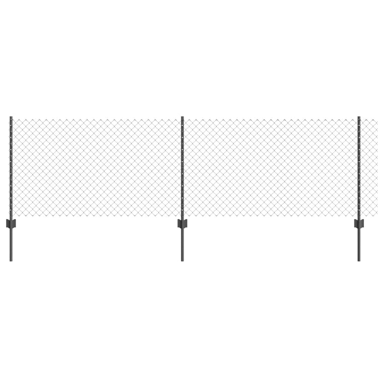 Vidaxl-Zaun mit Pfosten grau 0,8 x 10 m aus Stahl und PVC