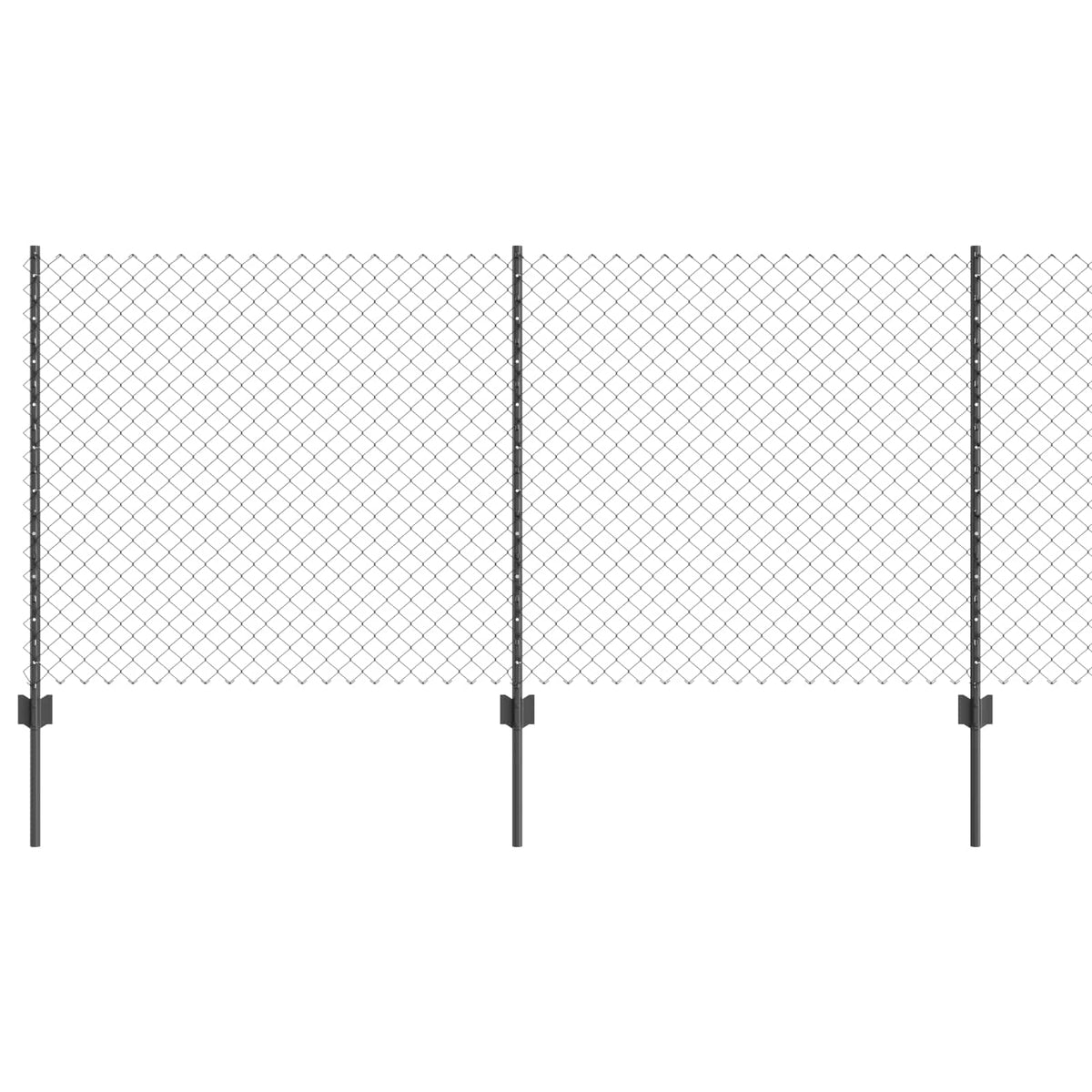 Vidaxl-Zaun mit Pfosten grau 1 x 10 m aus Stahl und PVC