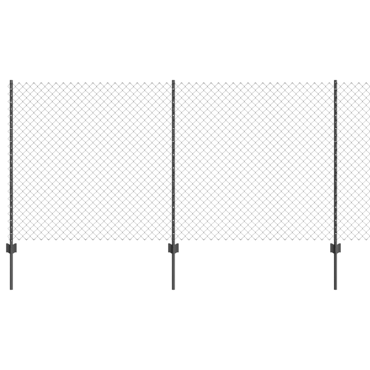 Vidaxl-Zaun mit Pfosten grau 1,2 x 10 m aus Stahl und PVC