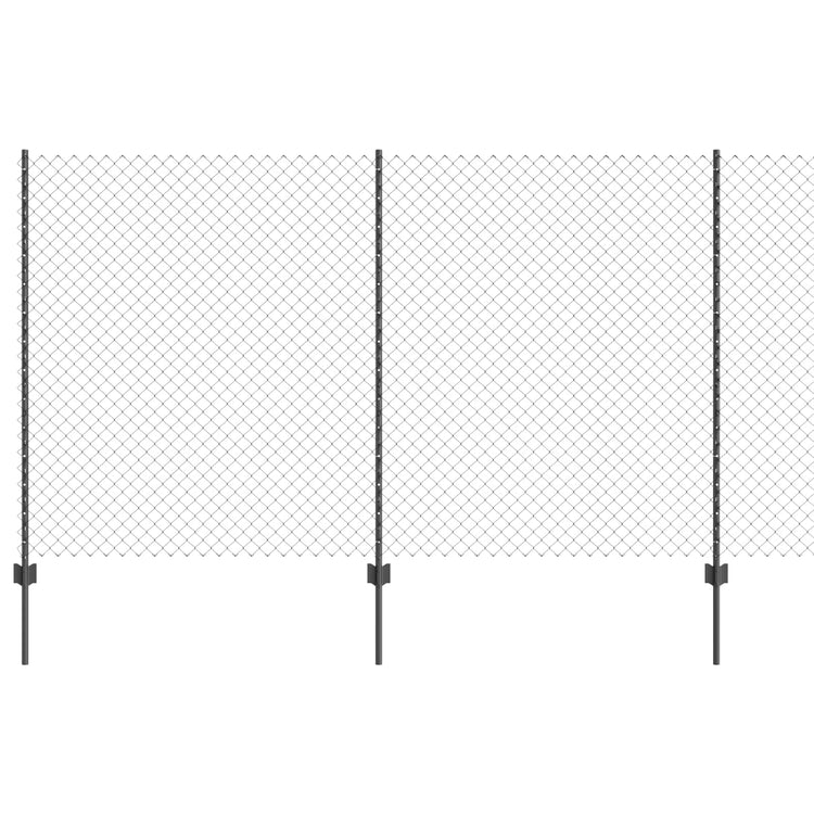Vidaxl-Zaun mit Pfosten grau 1,4 x 10 m aus Stahl und PVC