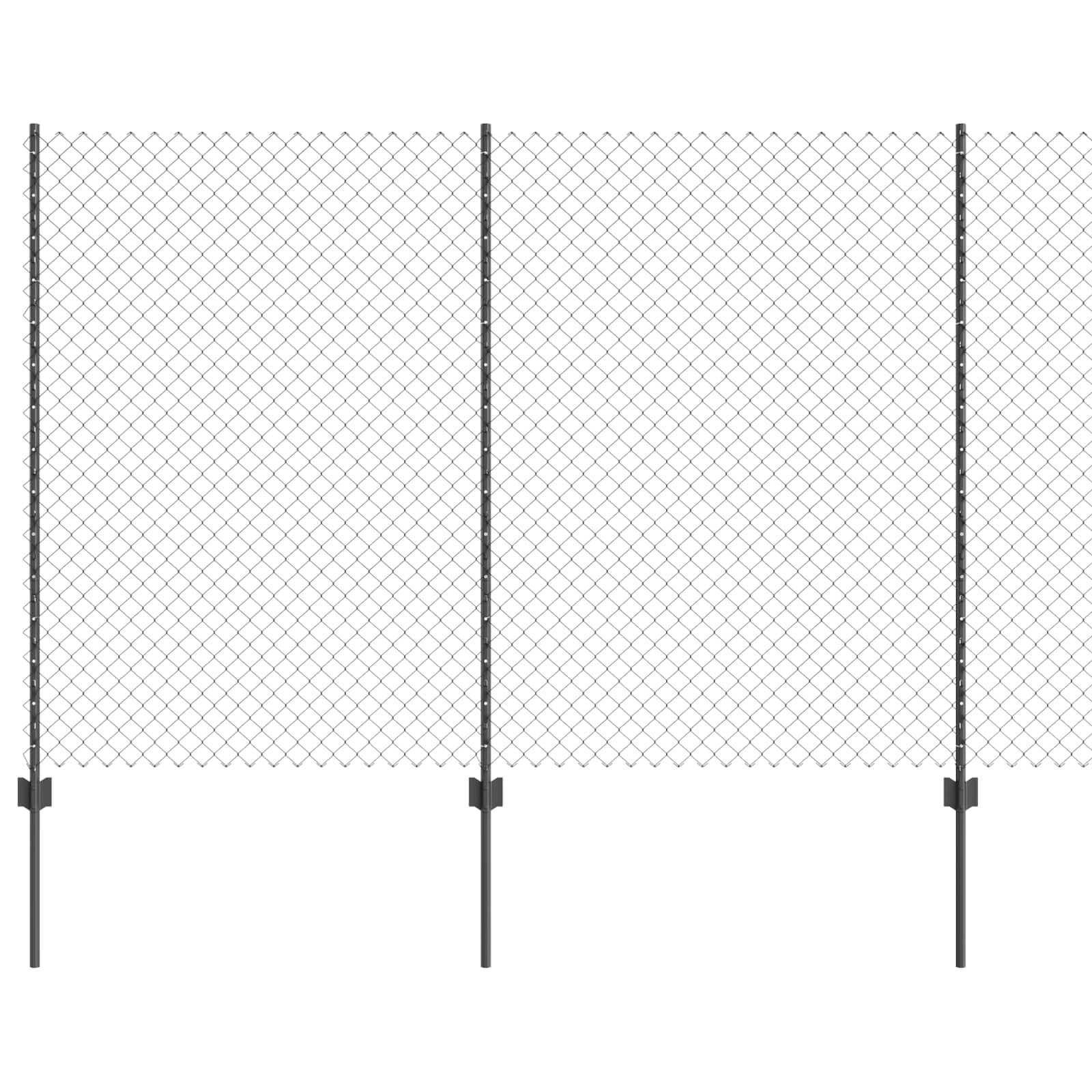 Vidaxl-Zaun mit Pfosten grau 1,5 x 10 m aus Stahl und PVC
