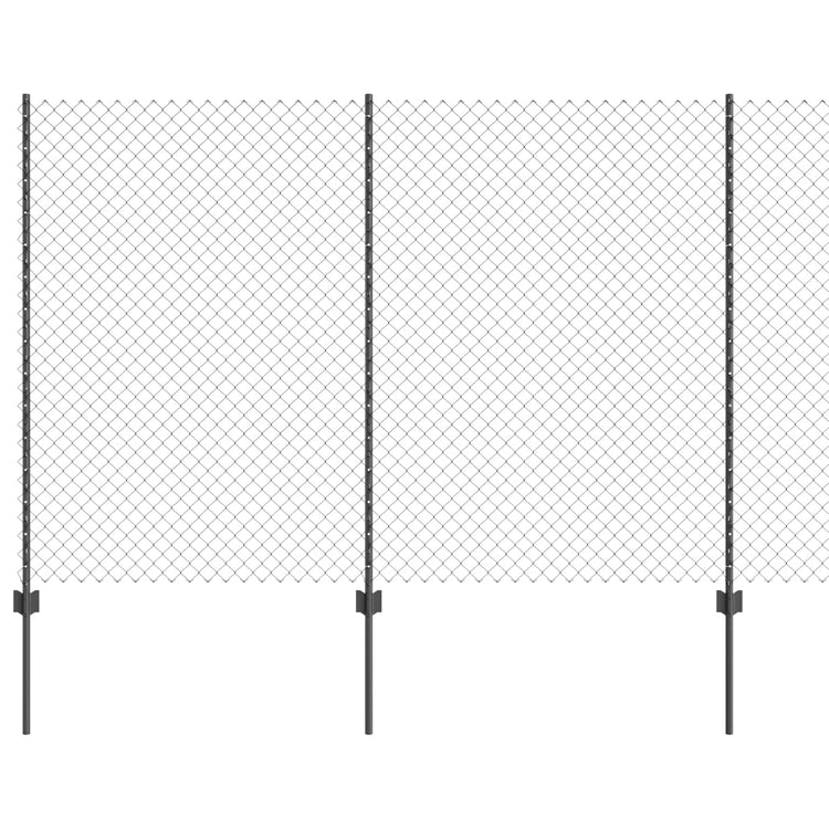 Vidaxl-Zaun mit Pfosten grau 1,5 x 10 m aus Stahl und PVC