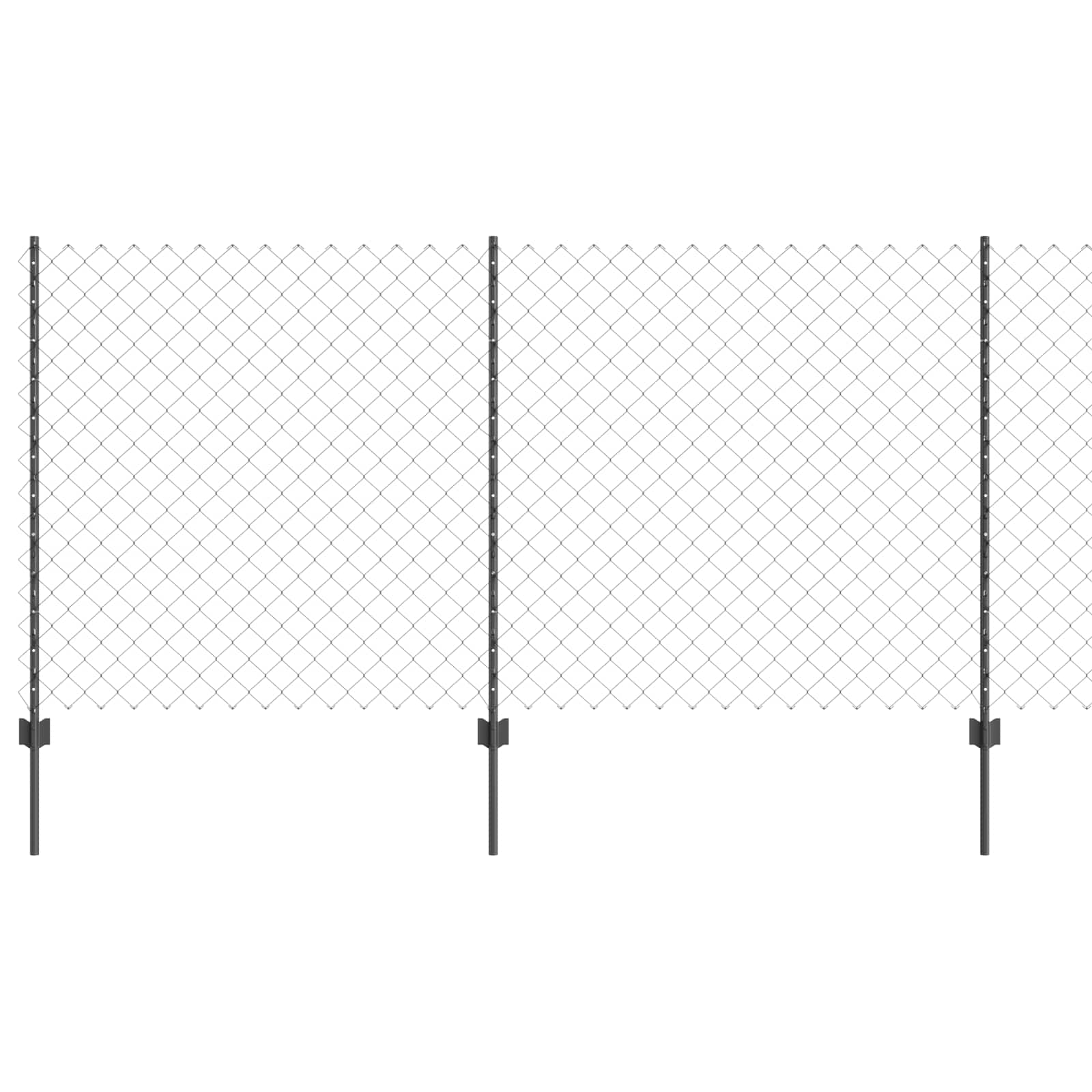Vidaxl-Zaun mit Pfosten grau 1,2 x 10 m aus Stahl und PVC