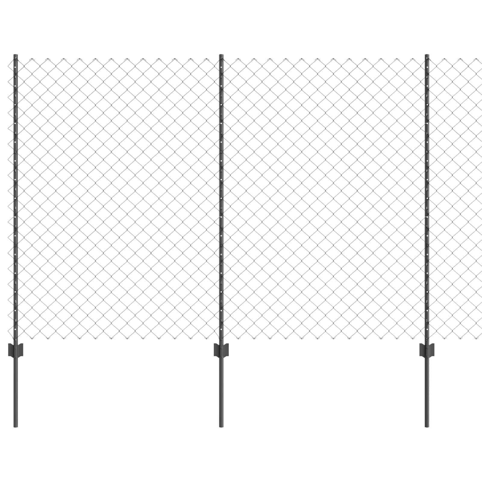 Vidaxl-Zaun mit Pfosten grau 1,5 x 10 m aus Stahl und PVC