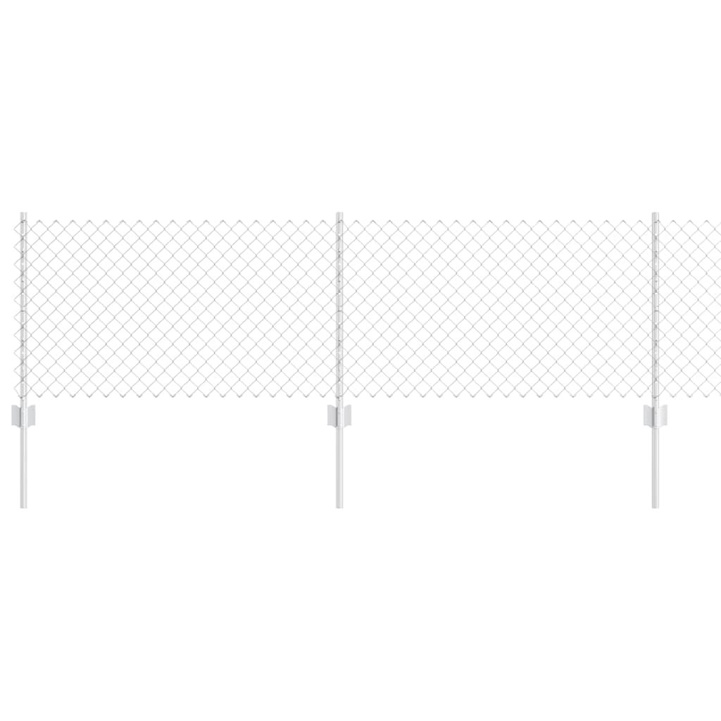 Vidaxxl Zaun mit Pfosten Silber 0,6 x 10 m Stahl