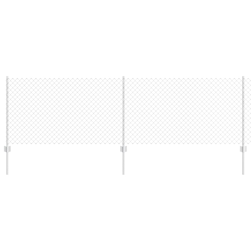 Vidaxxl Zaun mit Pfosten Silber 0,8 x 10 m Stahl