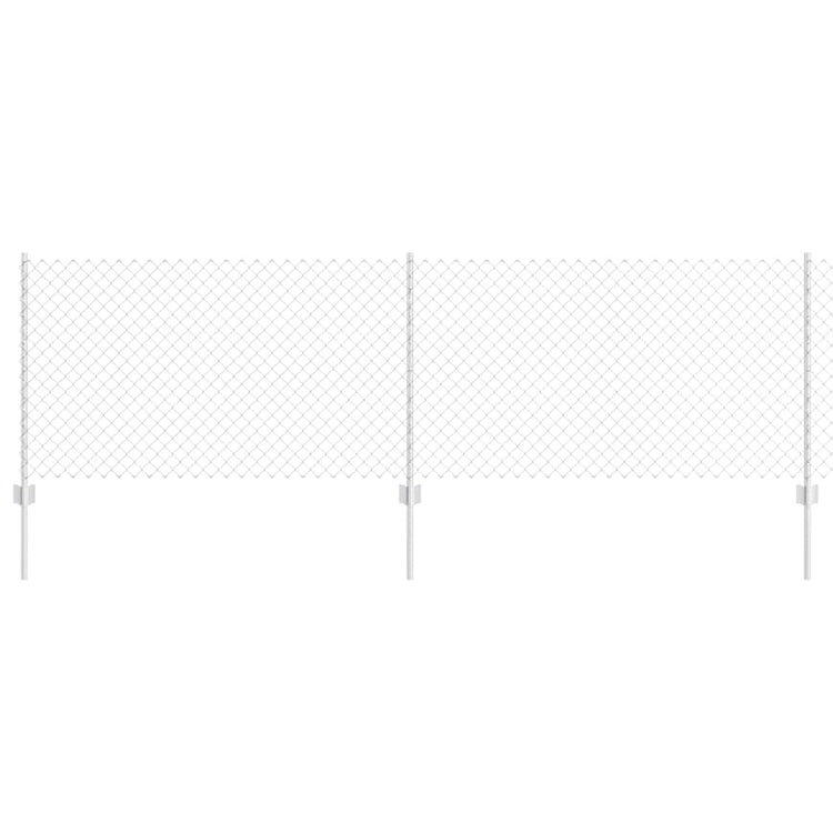 Vidaxxl Zaun mit Pfosten Silber 0,8 x 10 m Stahl