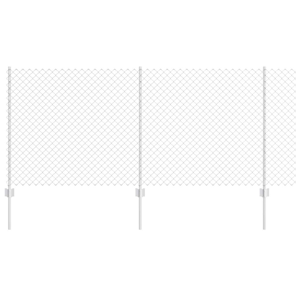 Vidaxxl Zaun mit Pfosten Silber 1 x 10 m Stahl