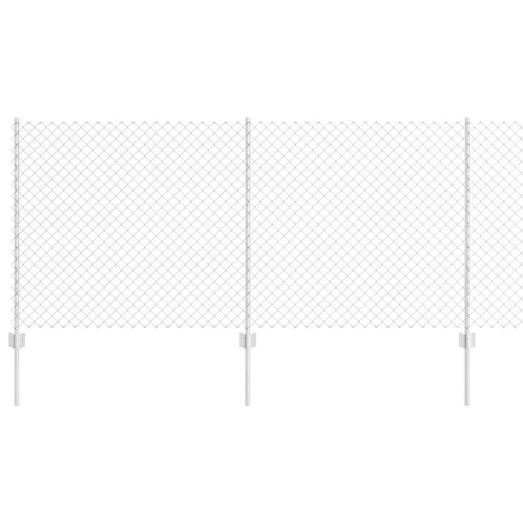 Vidaxxl Zaun mit Pfosten Silber 1 x 10 m Stahl