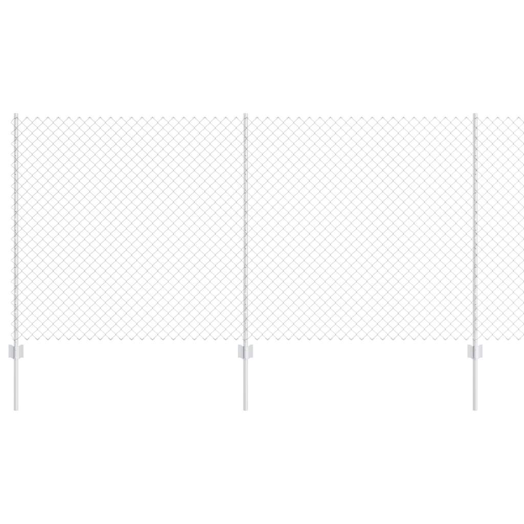 Vidaxxl Zaun mit Pfosten Silber 1,2 x 10 m Stahl