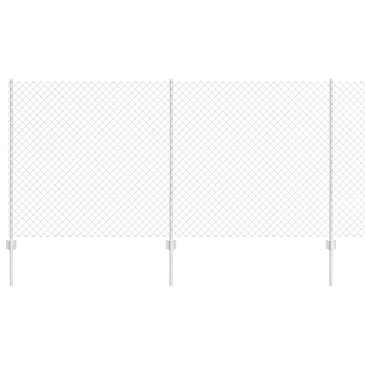 Vidaxxl Zaun mit Pfosten Silber 1,2 x 10 m Stahl