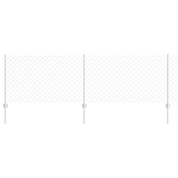 Vidaxxl Zaun mit Pfosten Silber 0,8 x 10 m Stahl