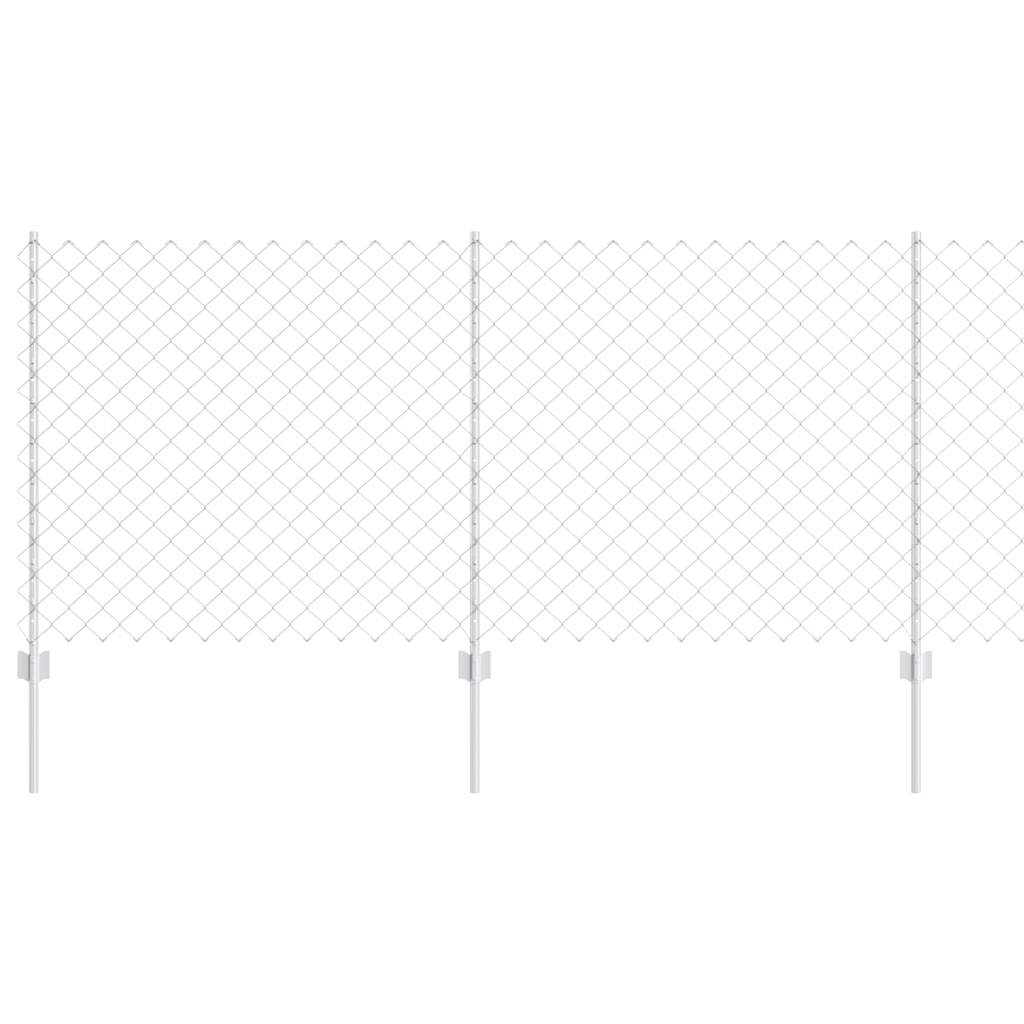 Vidaxxl Zaun mit Pfosten Silber 1 x 10 m Stahl