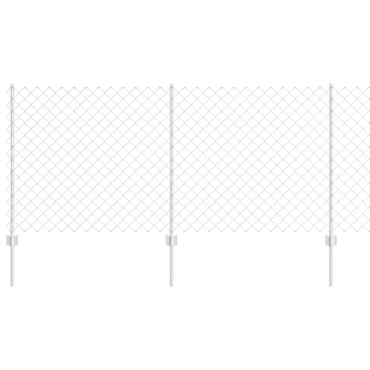 Vidaxxl Zaun mit Pfosten Silber 1 x 10 m Stahl