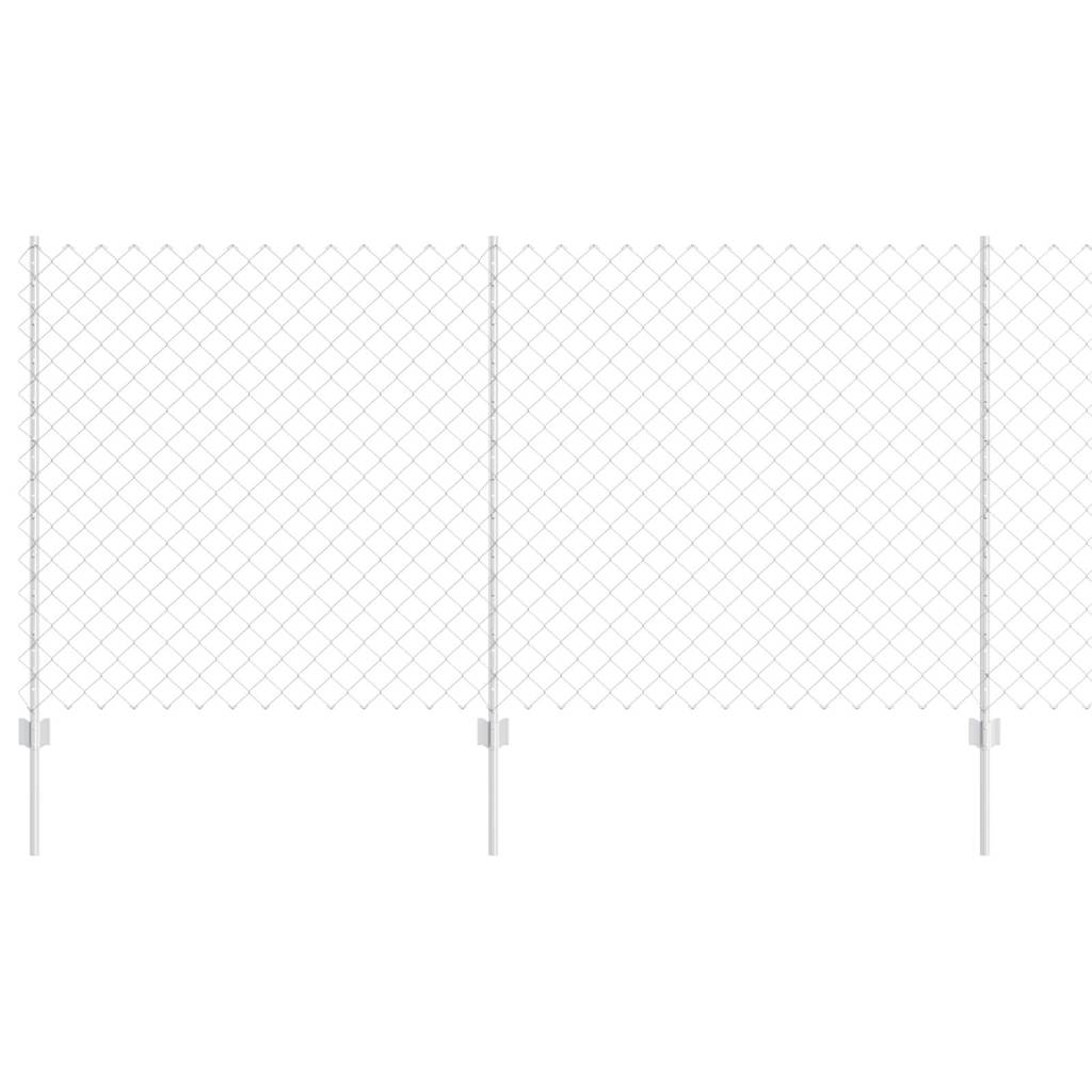 Vidaxxl Zaun mit Pfosten Silber 1,2 x 10 m Stahl