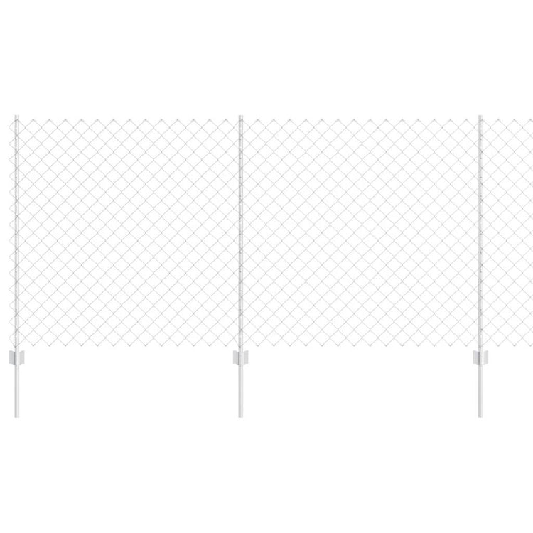 Vidaxxl Zaun mit Pfosten Silber 1,2 x 10 m Stahl