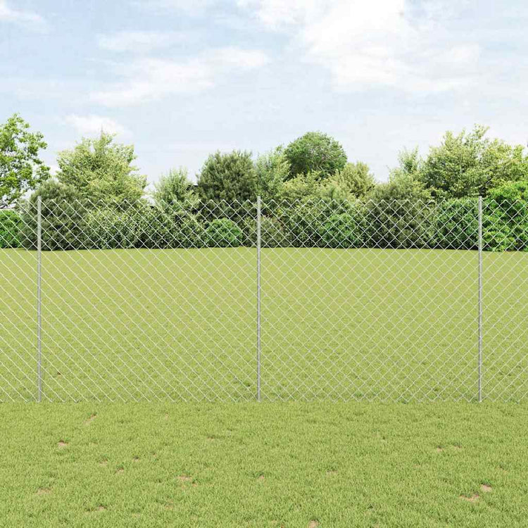 Vidaxxl Zaun mit Pfosten Silber 1,4 x 10 m Stahl