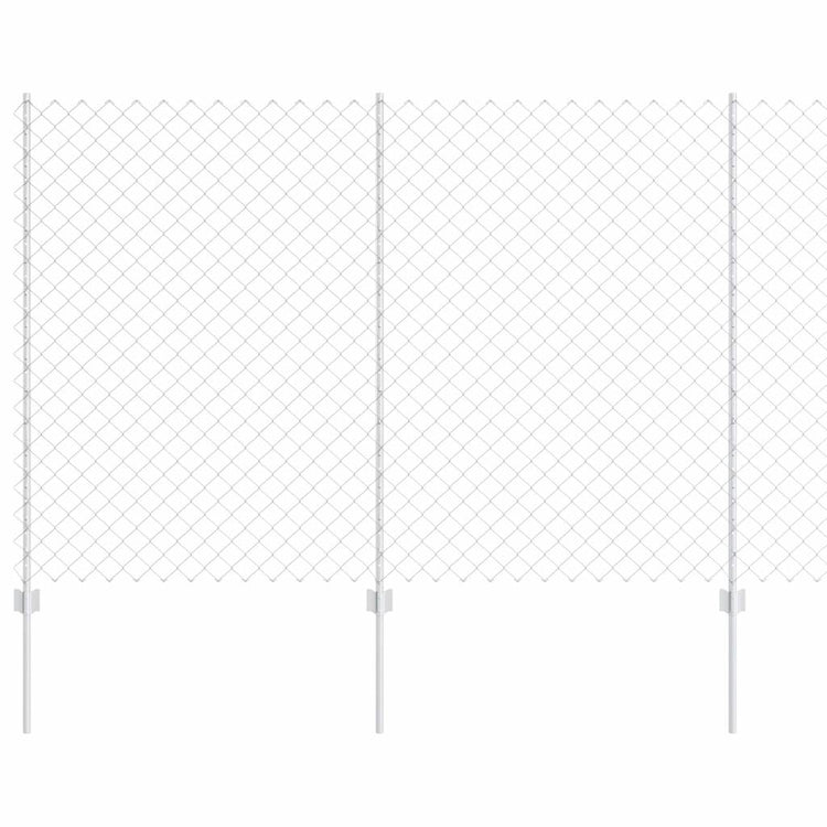 Vidaxl Zaun mit Pfosten Silber 1,5 x 10 m Stahl