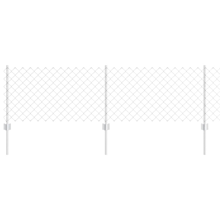 Vidaxxl Zaun mit Pfosten Silber 0,6 x 25 m Stahl