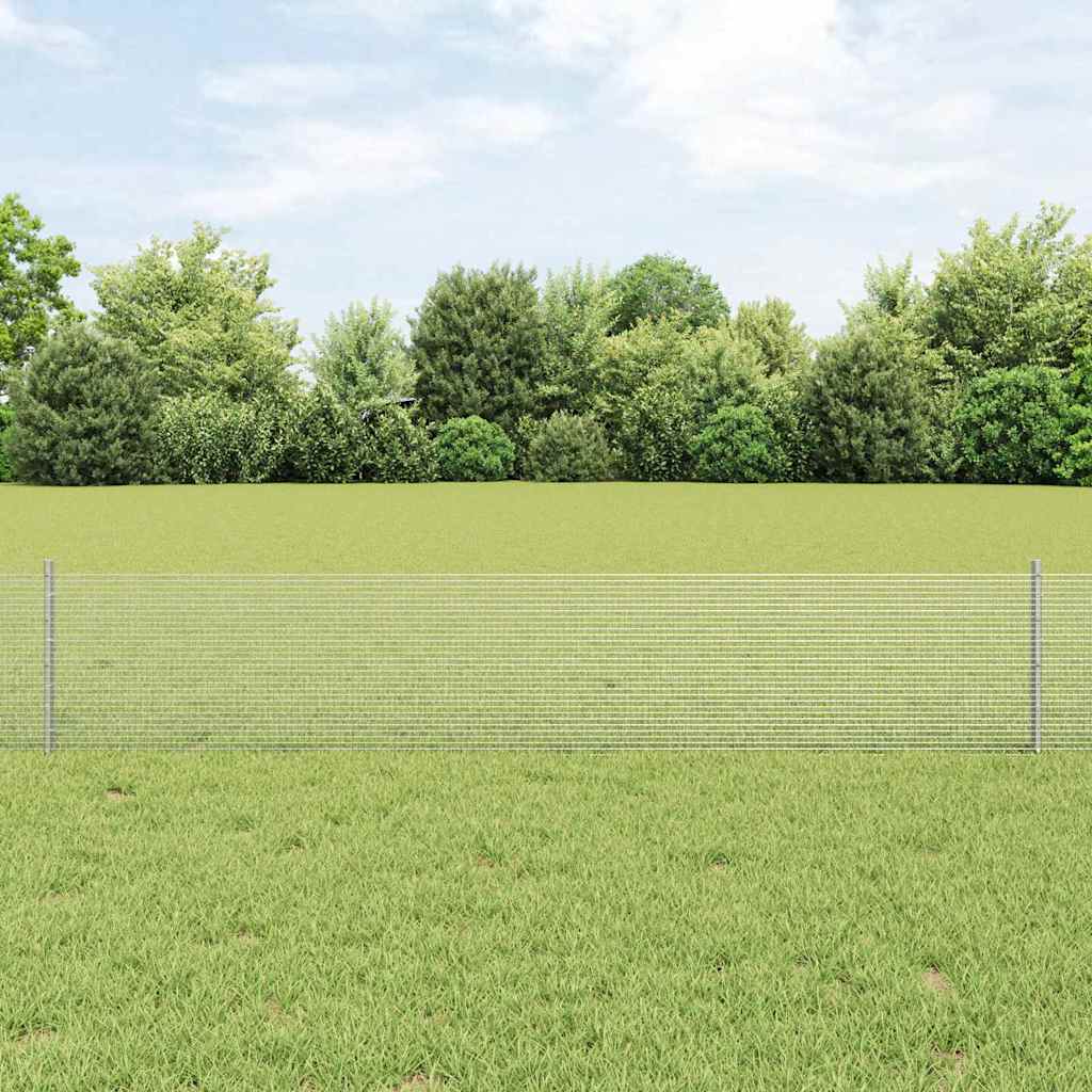 Vidaxxl Zaun mit Pfosten Silber 0,4 x 10 m Stahl