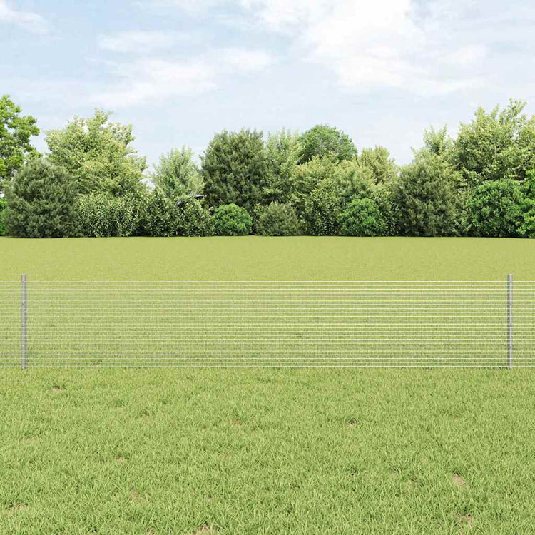 Vidaxxl Zaun mit Pfosten Silber 0,4 x 10 m Stahl