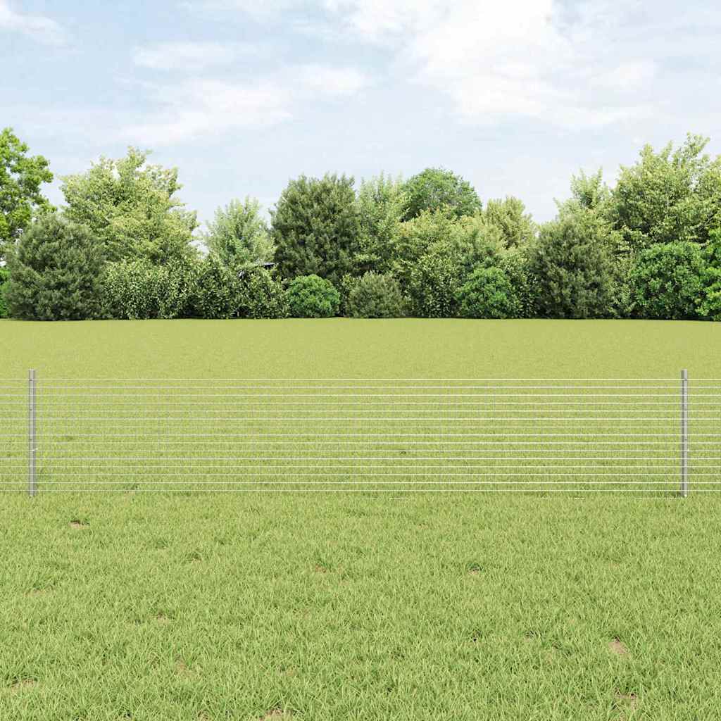 Vidaxxl Zaun mit Pfosten Silber 0,4 x 10 m Stahl