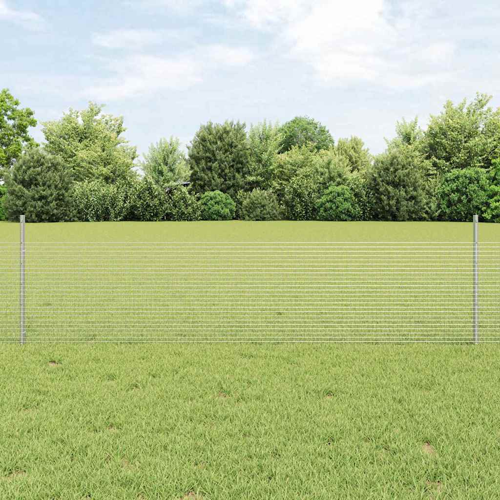 Vidaxxl Zaun mit Pfosten Silber 0,5 x 10 m Stahl