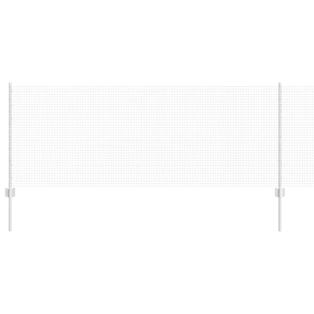 Vidaxxl Zaun mit Pfosten Silber 0,8 x 10 m Stahl