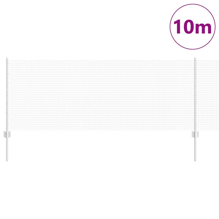Vidaxxl Zaun mit Pfosten Silber 0,8 x 10 m Stahl
