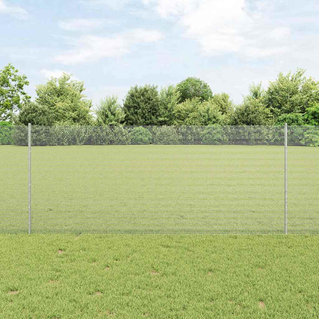 Vidaxxl Zaun mit Pfosten Silber 1 x 10 m Stahl