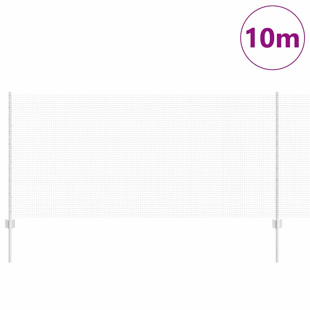 Vidaxxl Zaun mit Pfosten Silber 1 x 10 m Stahl