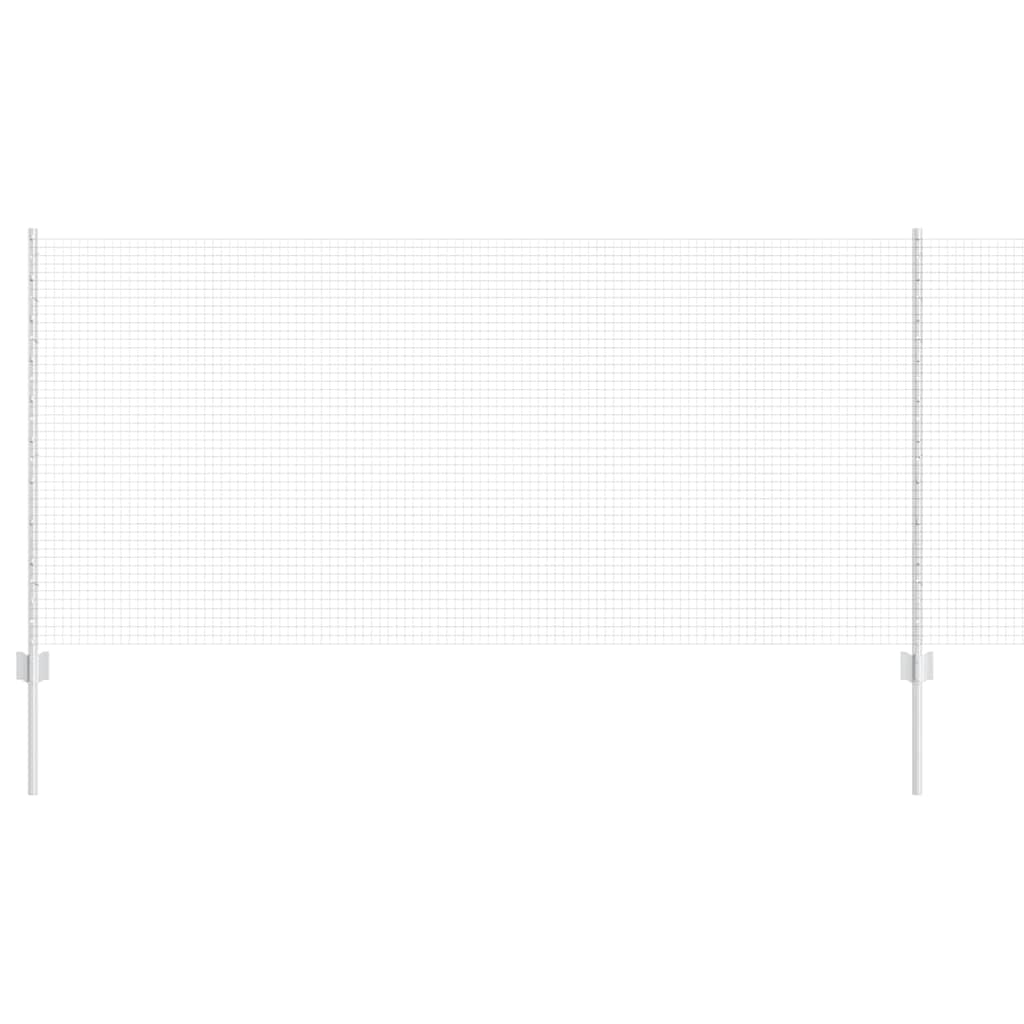 Vidaxxl Zaun mit Pfosten Silber 1 x 10 m Stahl
