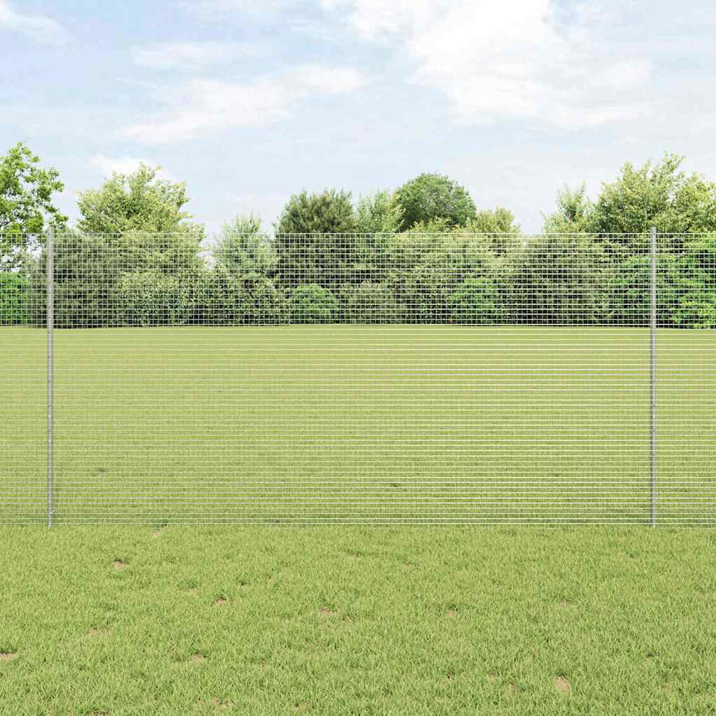 Vidaxxl Zaun mit Pfosten Silber 1,2 x 10 m Stahl