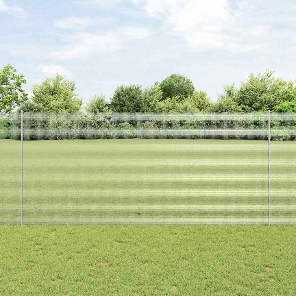 Vidaxxl Zaun mit Pfosten Silber 1,4 x 10 m Stahl