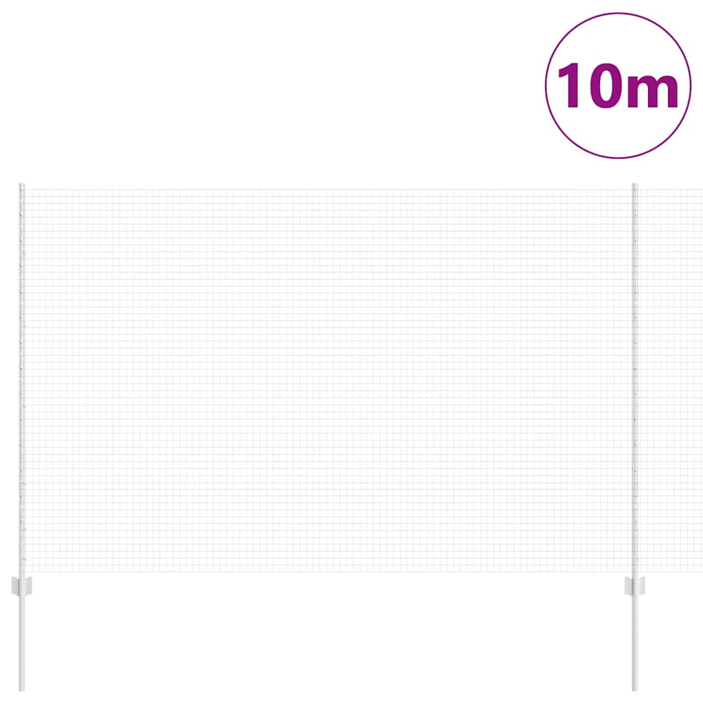 Vidaxl Zaun mit Pfosten Silber 1,5 x 10 m Stahl